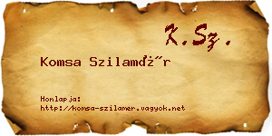 Komsa Szilamér névjegykártya